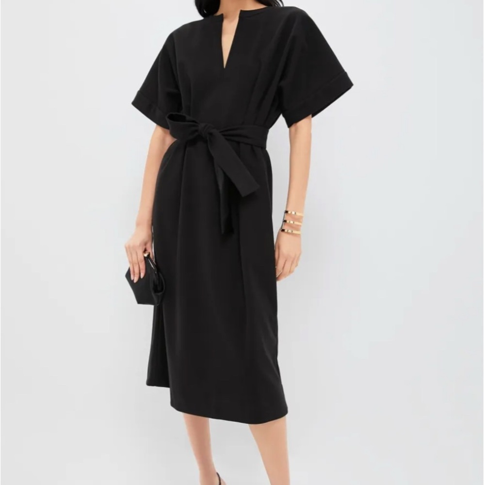 Tuckernuck Black Midi Dress with Tie Waist
